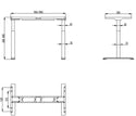 Kétfokozatú, elektromosan állítható magasságú asztalláb, íróasztal váz (ET123IB)